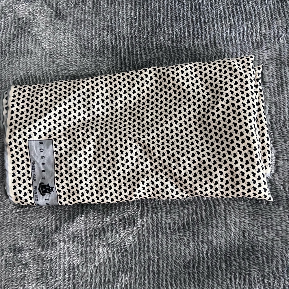 Robert Talbott Black And White Patterned Handkerc… - image 3